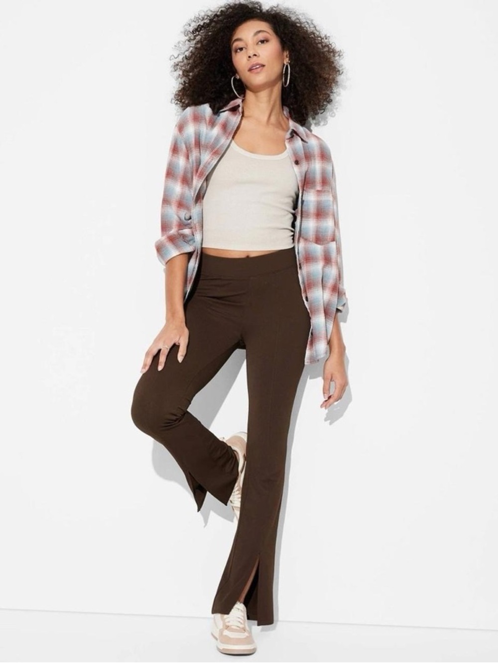 NWT wild fable Chocolate Split-Hem Flare Pants